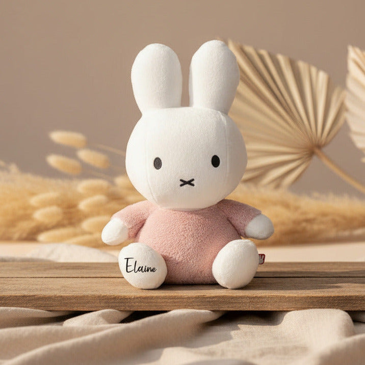 Fluffy bunny cuddly toy, 35 cm, pink | Miffy x Tiamo