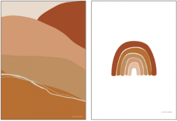 Poster A3 Horizont "double-sided" red | Little Dutch