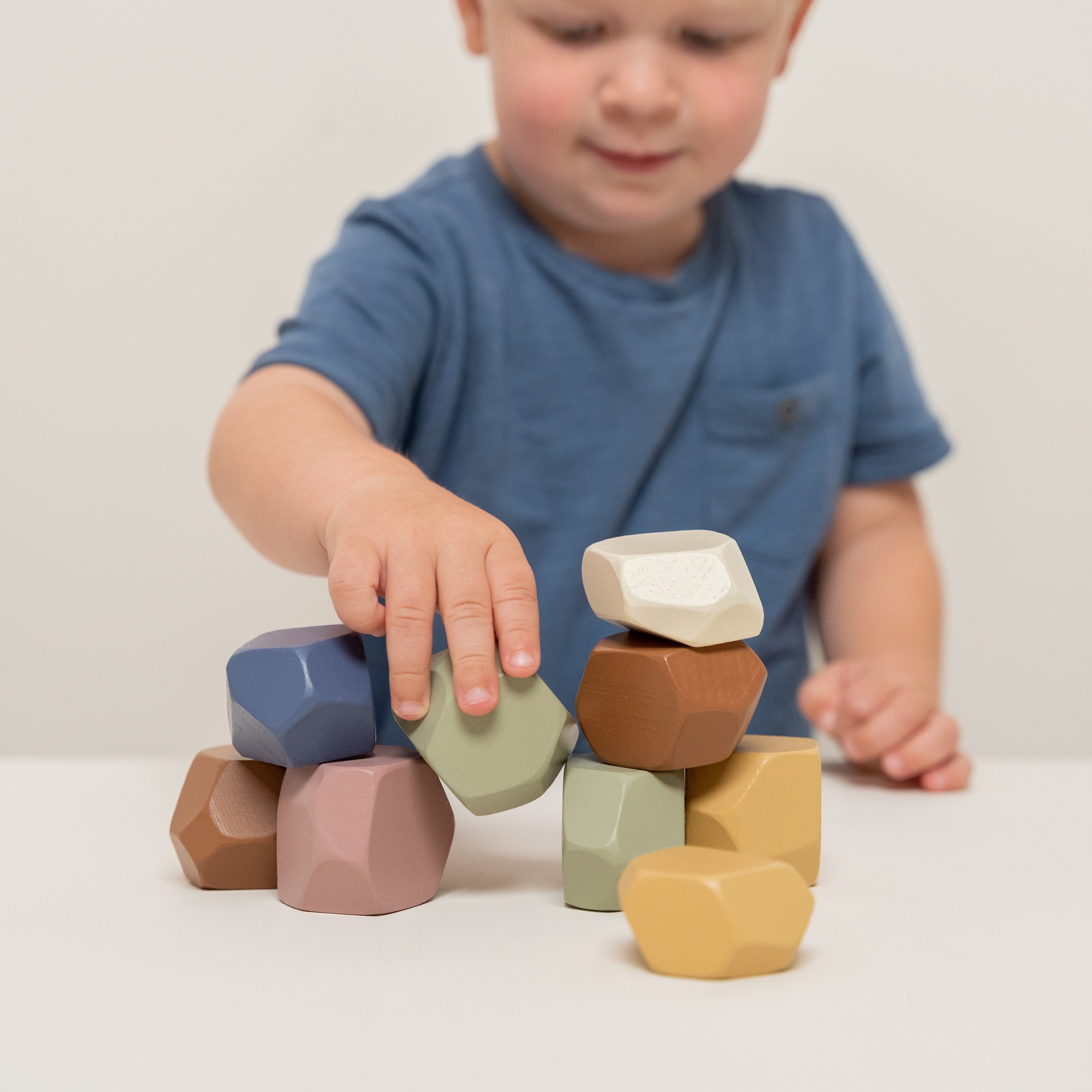 Balancing stones, stacking stones, wooden game, vintage