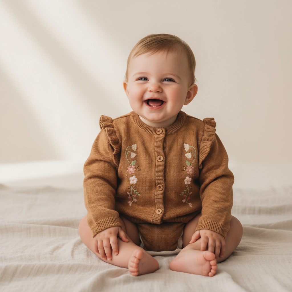 Brown cardigan - Little Farm | Little Dutch