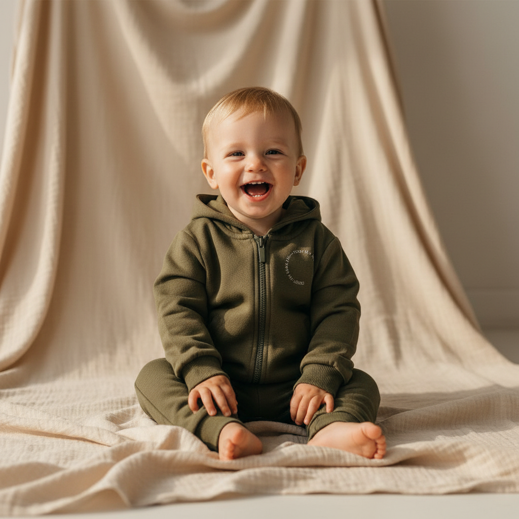 Sweat Vest Dark Green - Little Farm | Little Dutch