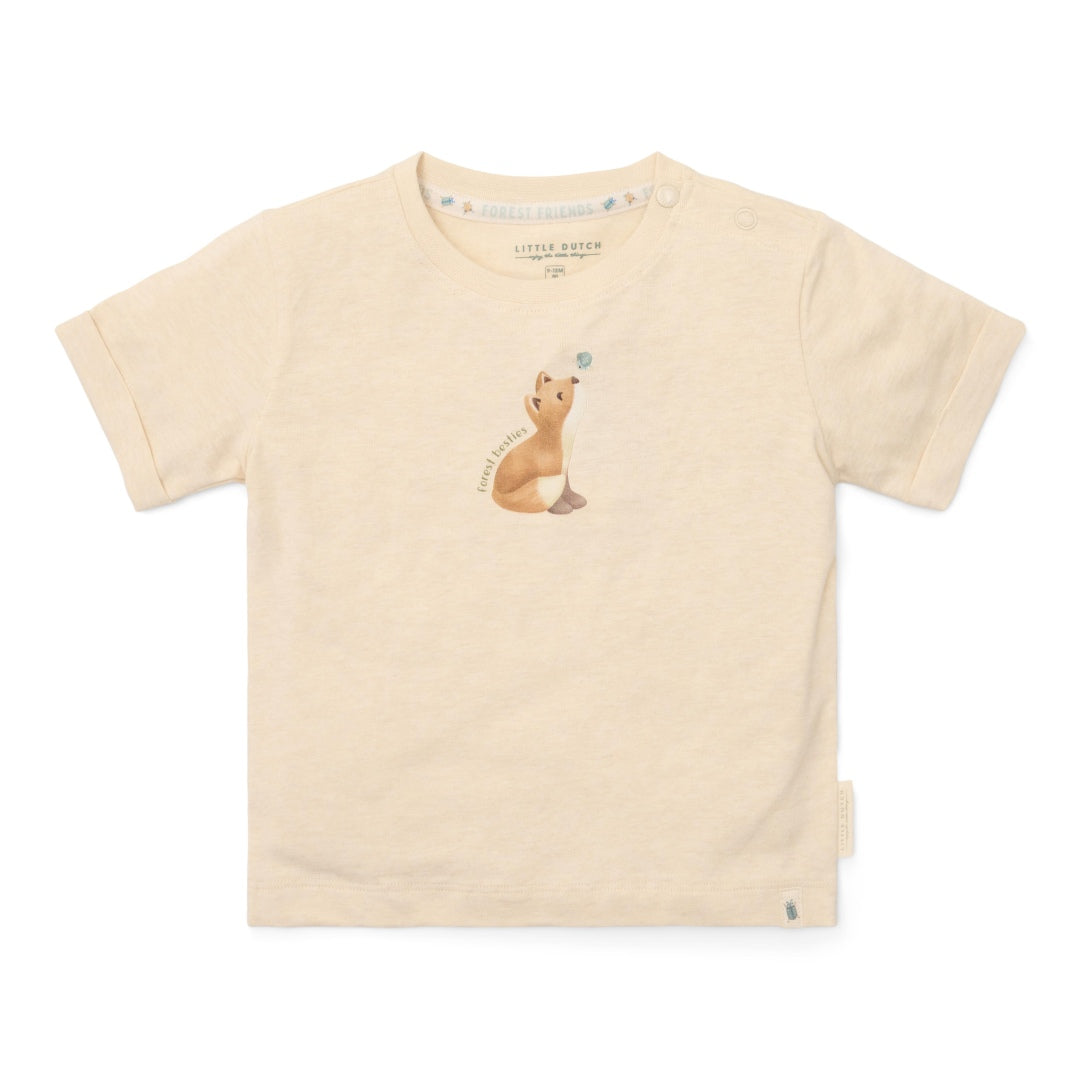Short-sleeved T-shirt in Birch Melange | Little Dutch