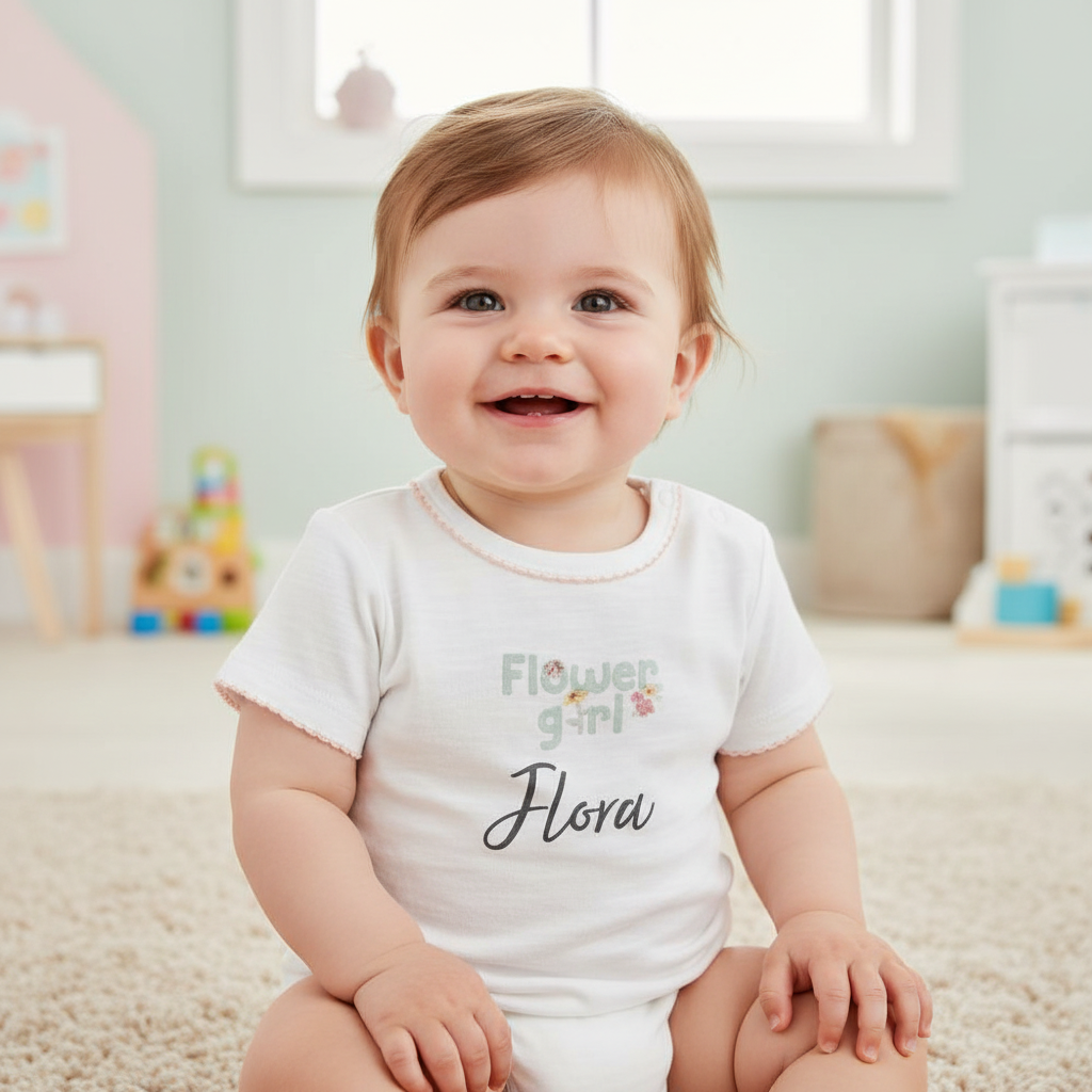 White Flower Girl T-Shirt | Little Dutch