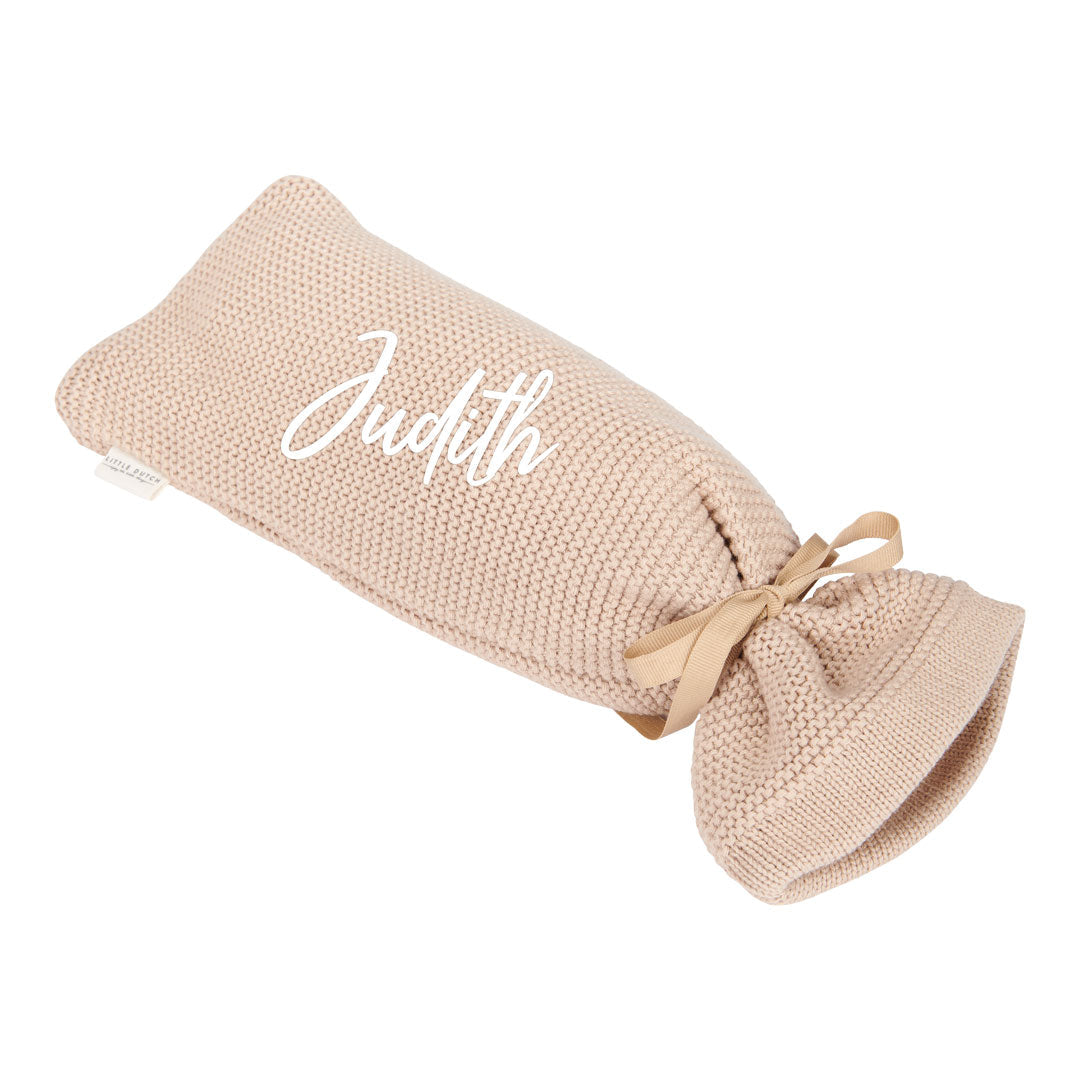 Knitted hot water bottle cover beige | Little Dutch