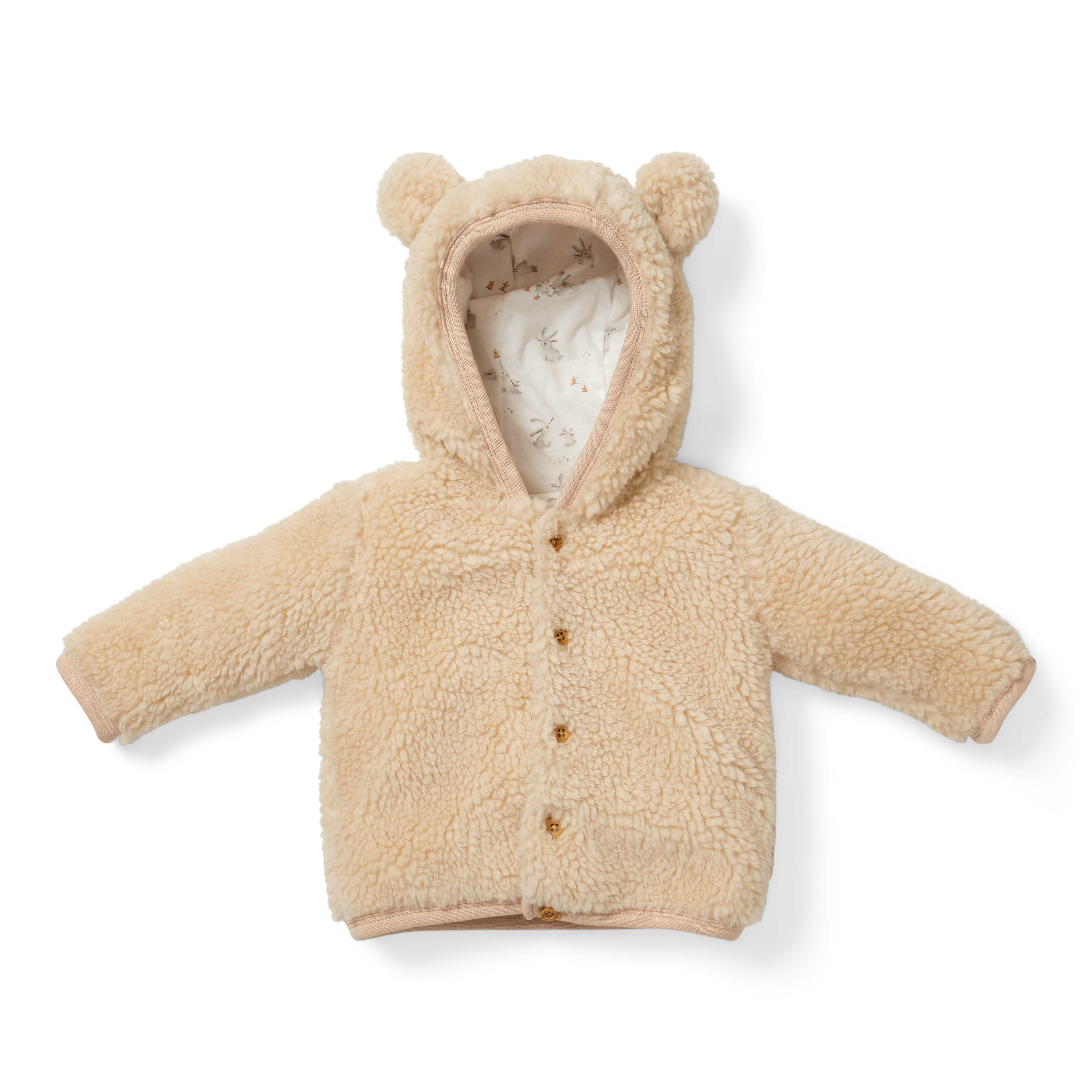 Teddy Jacket Sand - Newborn Winter Teddy | Little Dutch