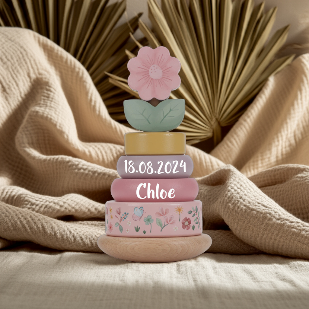 Wooden stacking tower Fairy Garden "For birth"