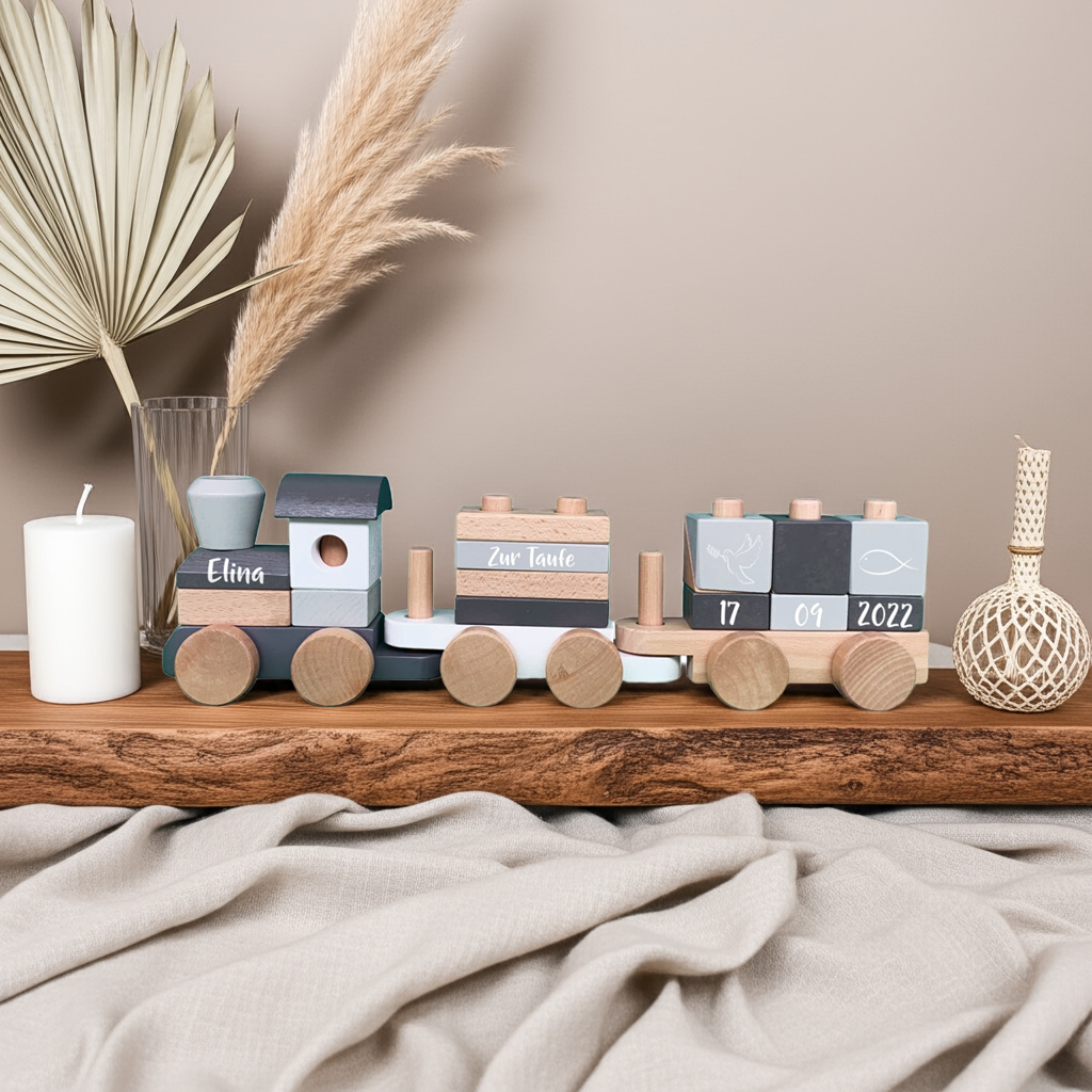 Holz-Zug Exclusive Edition - Zur Taufe - Bedruckt | Little Dutch