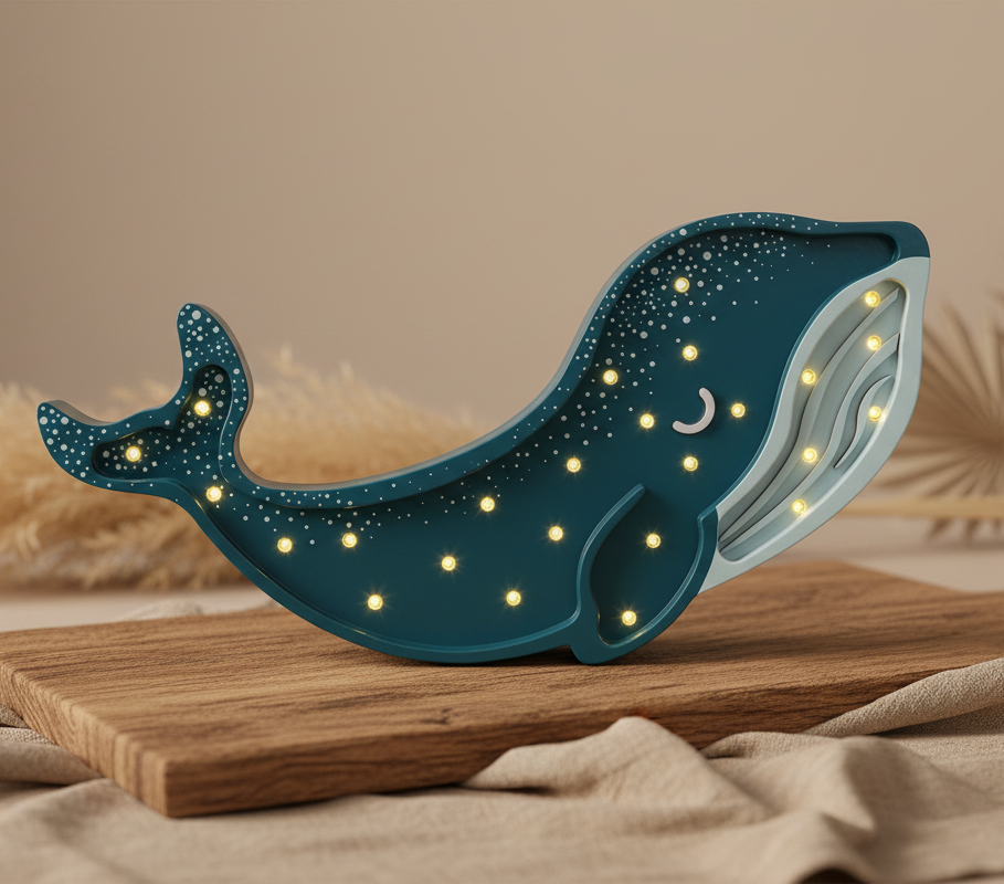 Whale lamp, galaxy turquoise | Little Lights