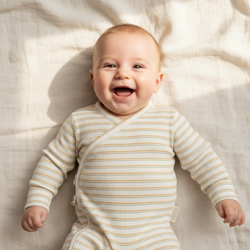 Striped wrap romper - Little Farm | Little Dutch