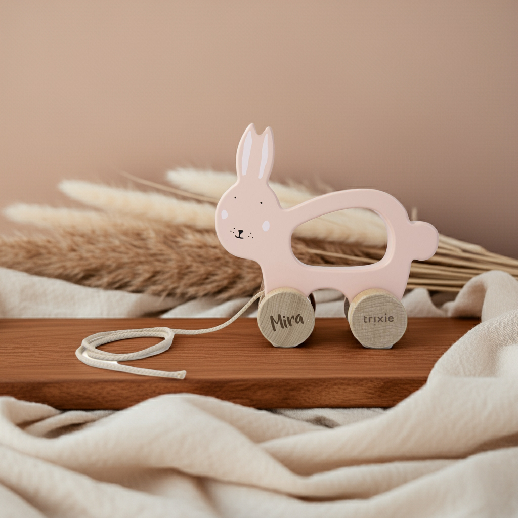 Wooden pull-along toy - Mrs. Rabbit | Trixie