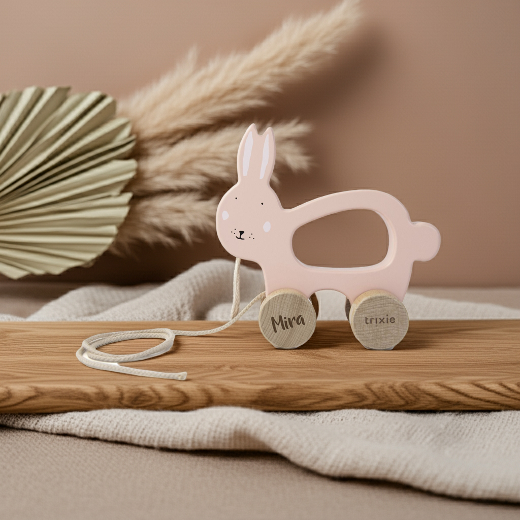 Wooden pull-along toy - Mrs. Rabbit | Trixie