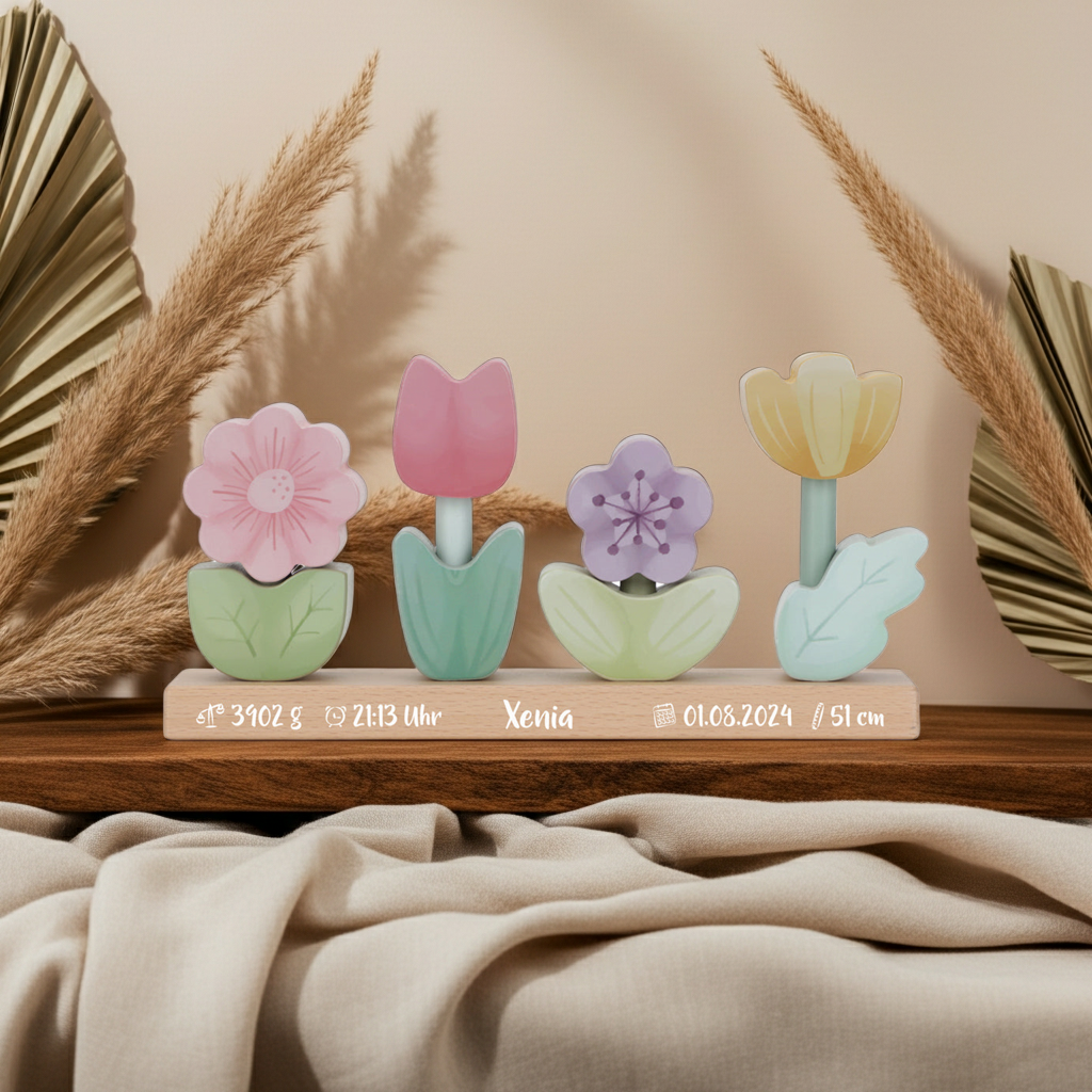 Stackable Flowers Fairy Garden "For Birth"