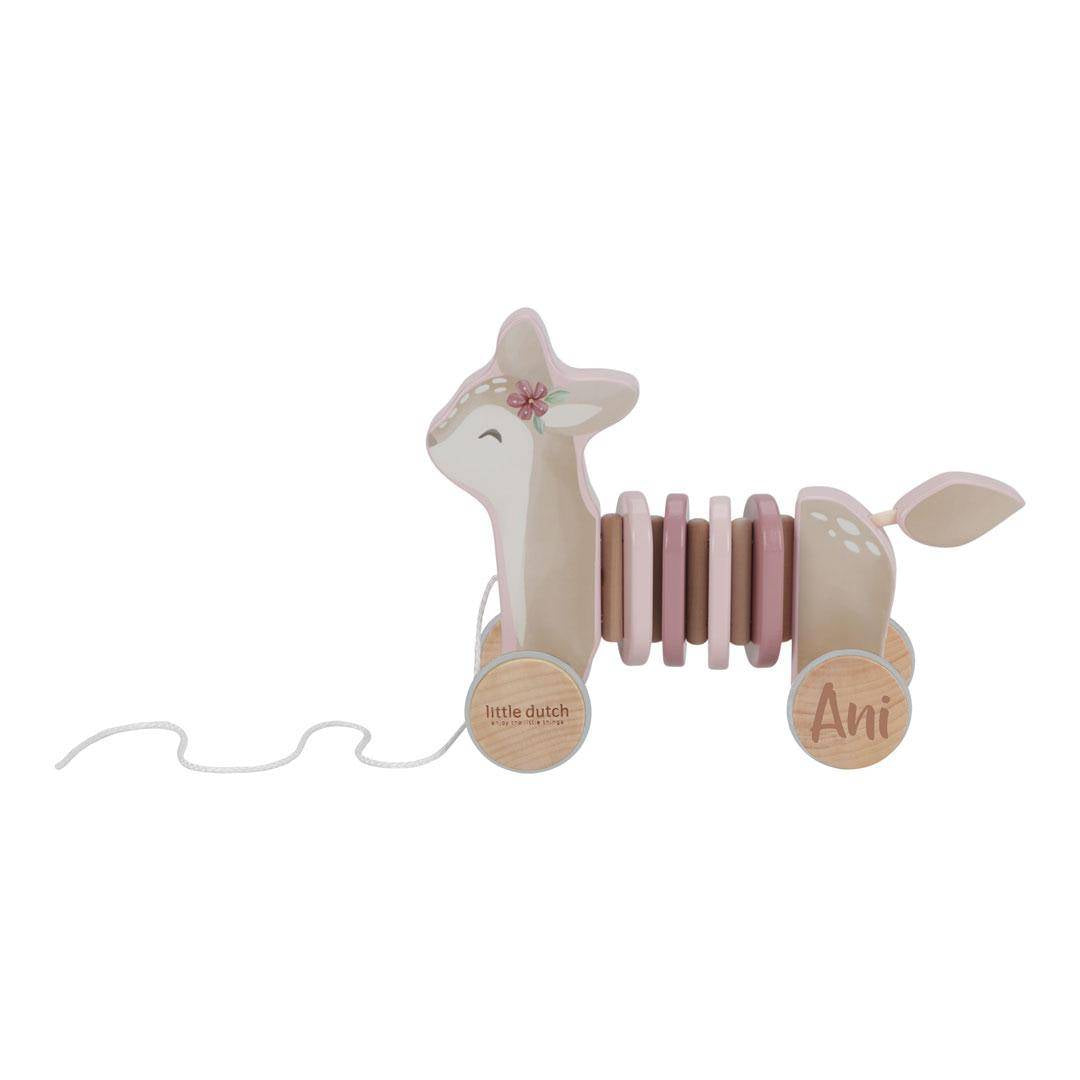 Wobbly pull toy deer Fairy Garden