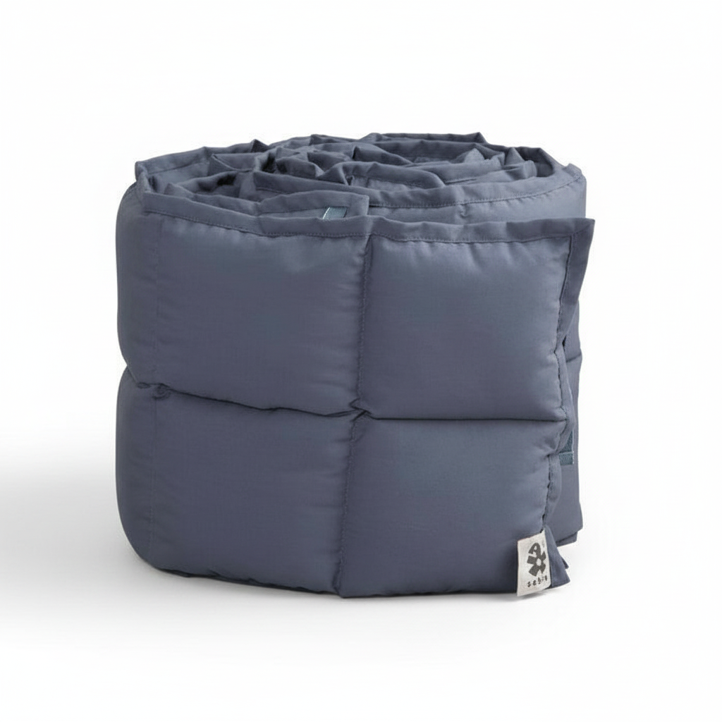 Bed bumper, kapok, nordic blue | Sebra