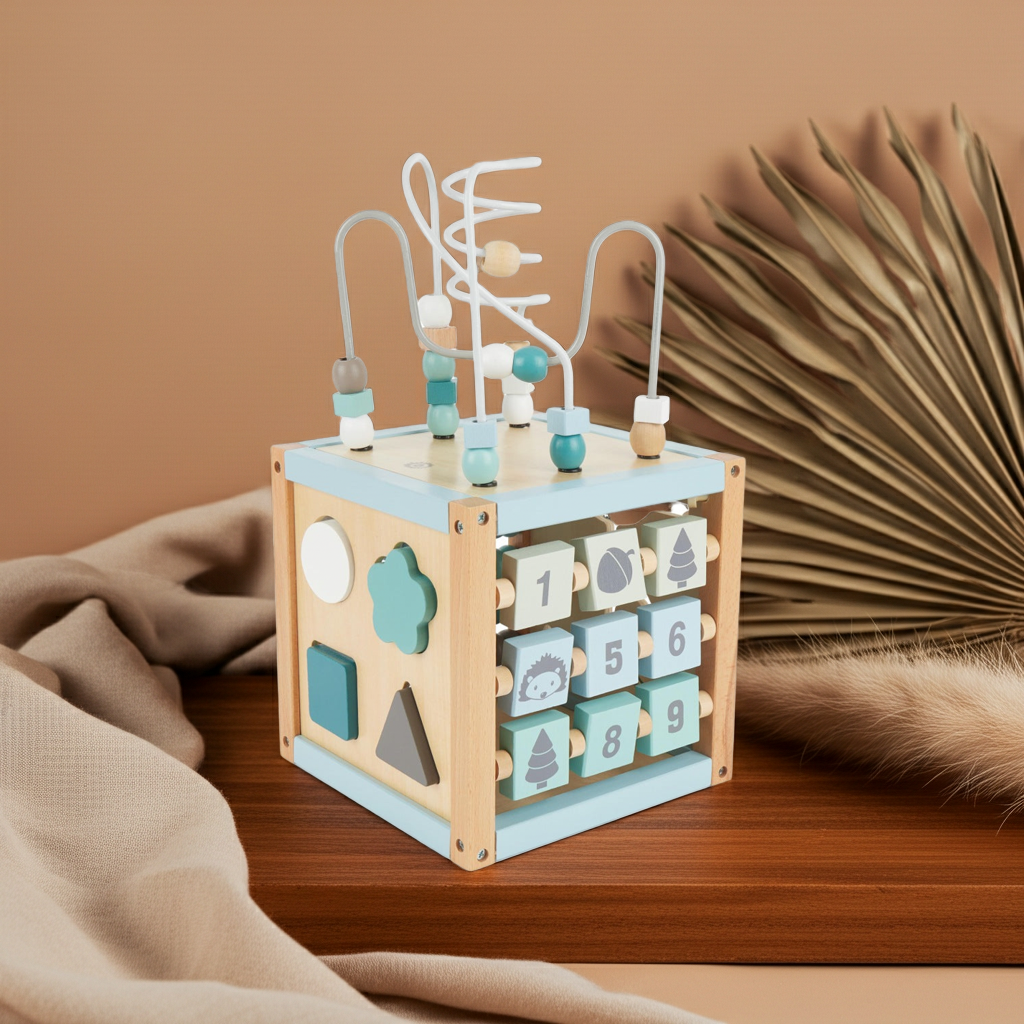 Motor skills cube forest animals wood | bieco