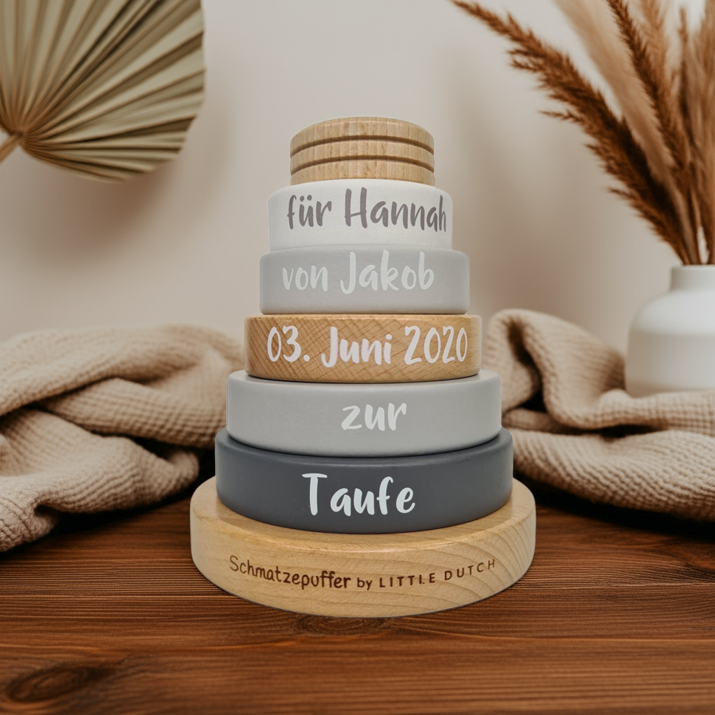 Stacking Tower Exclusive Edition - For Baptism - Printed Wood
