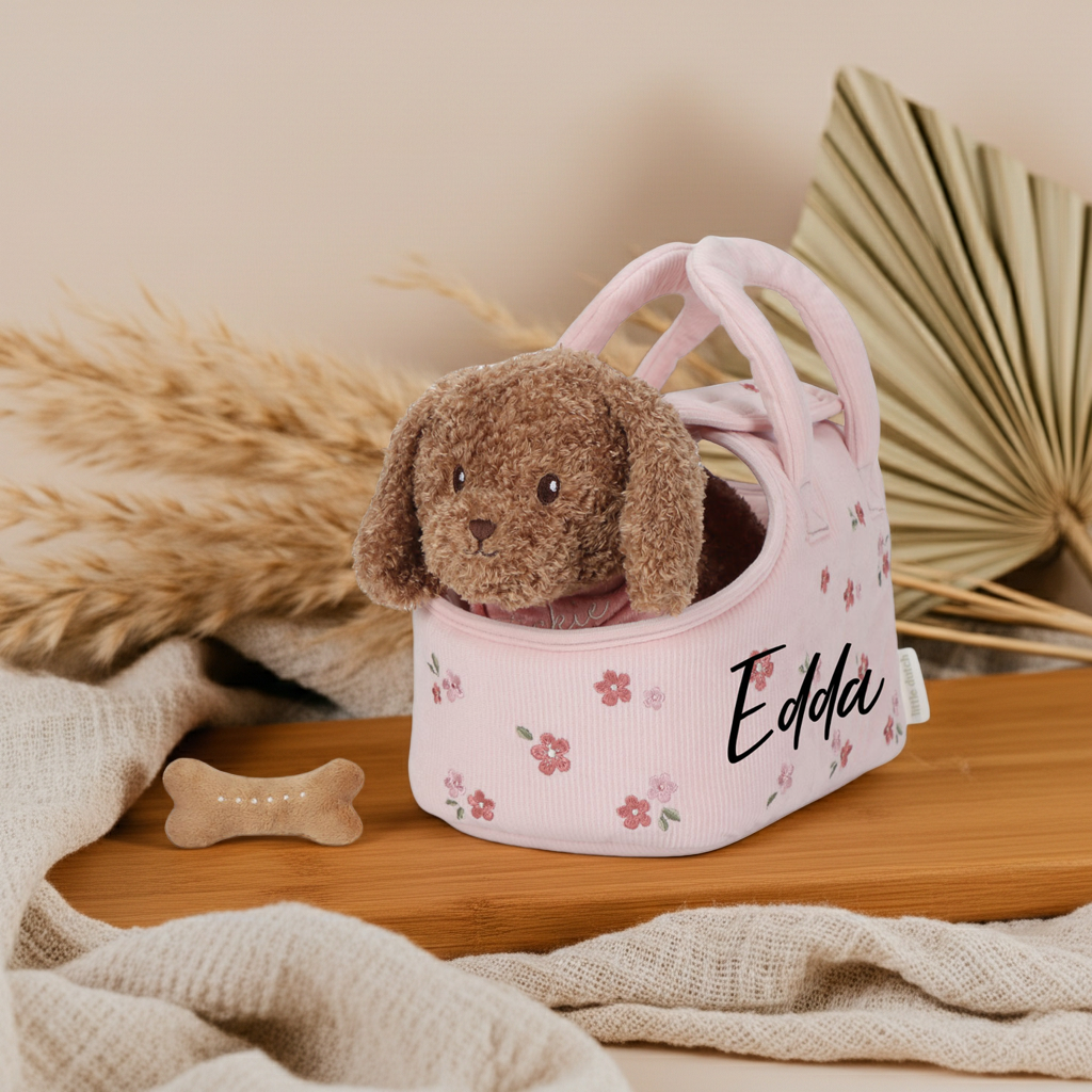 Plush dog cuddly toy Jackie in bag GRS