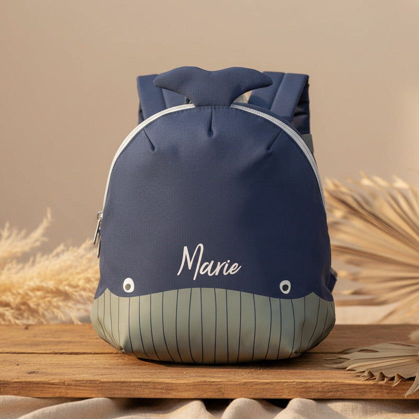 Small whale backpack, dark blue | Lässig