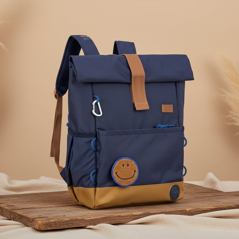 Children's Rolltop Backpack - Little Gang, Dark Blue | Lässig