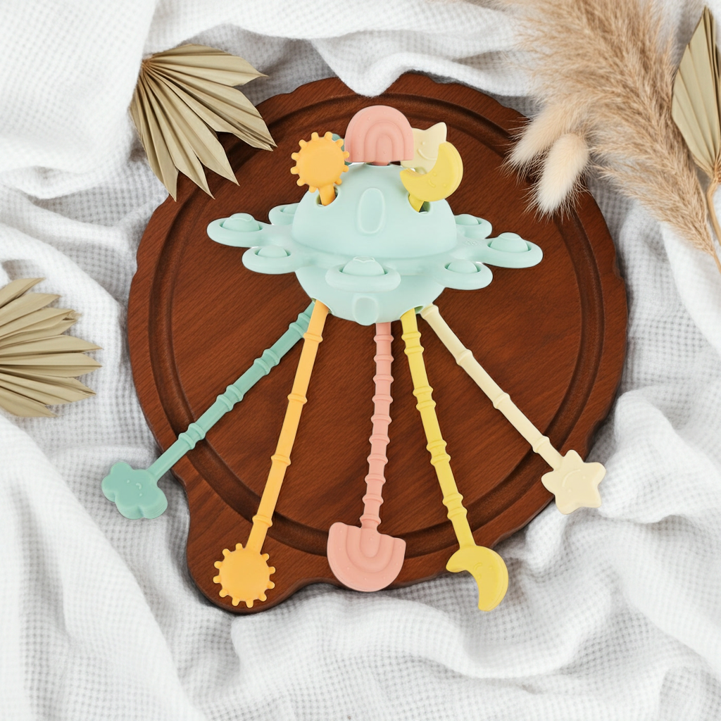 Silicone Montessori Activity Toy Planet - Eucalyptus | bieco