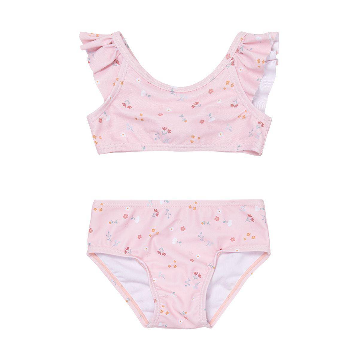 Bikini with flounces, Little Pink Flowers | Little Dutch