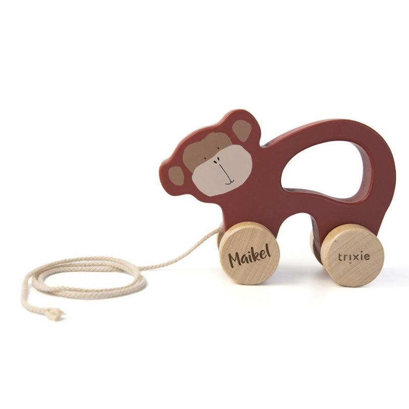 Wooden pull-along toy – Mr. Monkey | Trixie