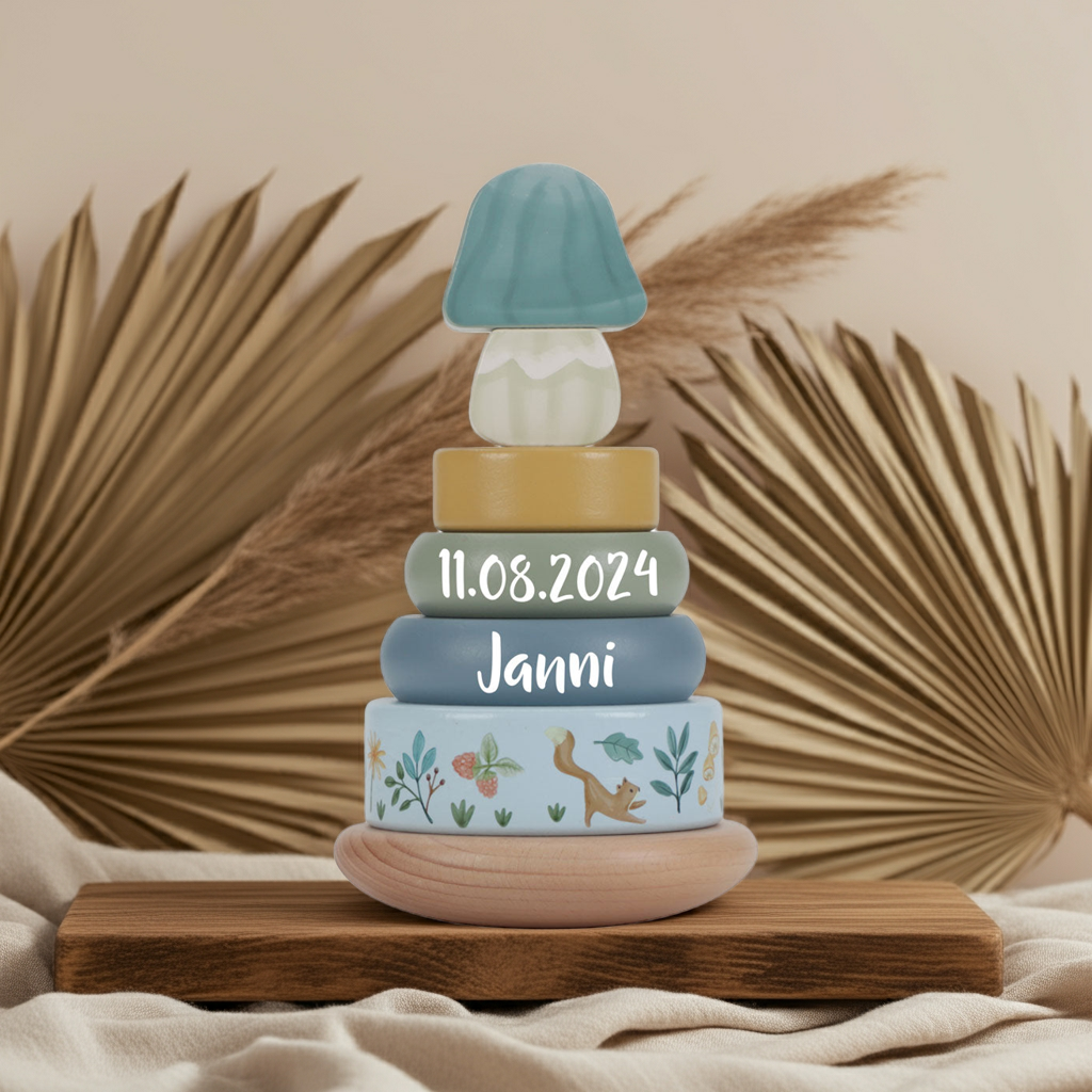 Wooden stacking tower Forest Friends "For birth"