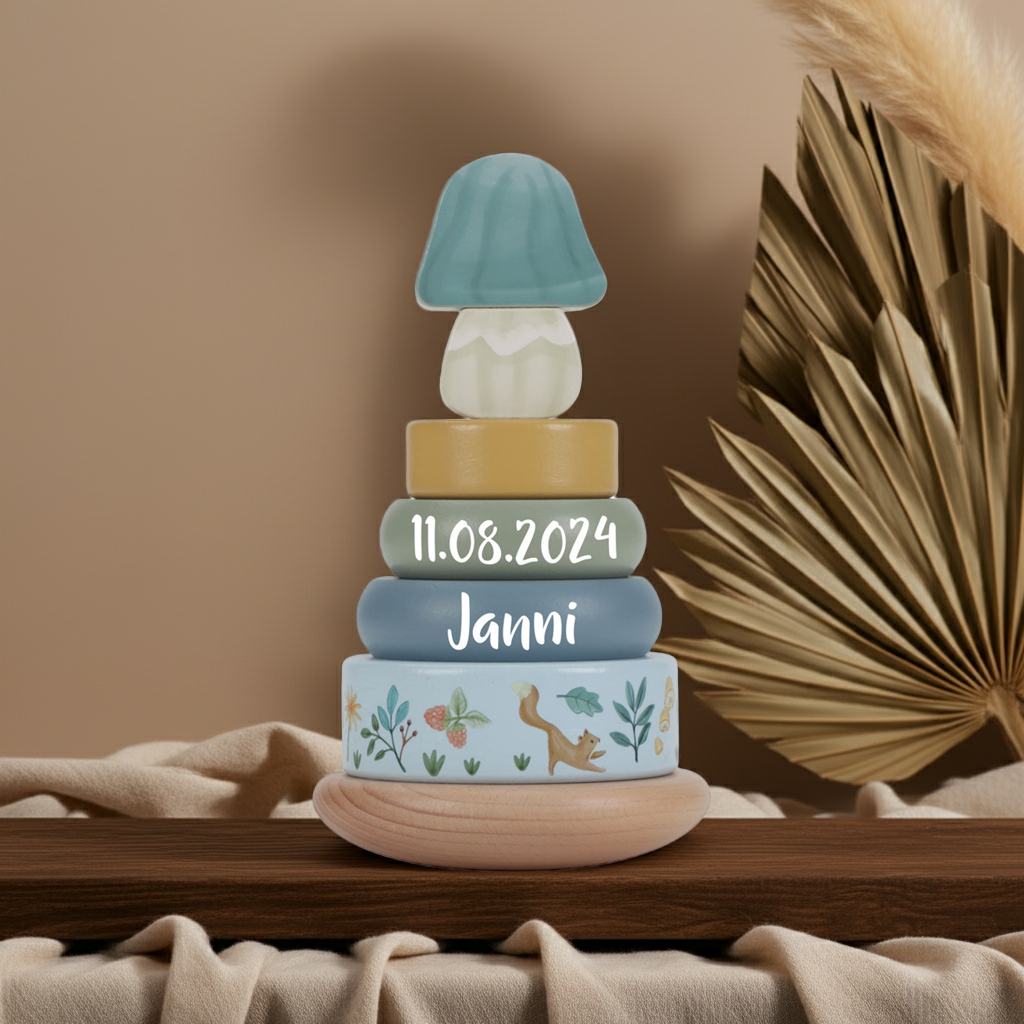 Wooden stacking tower Forest Friends "For birth"