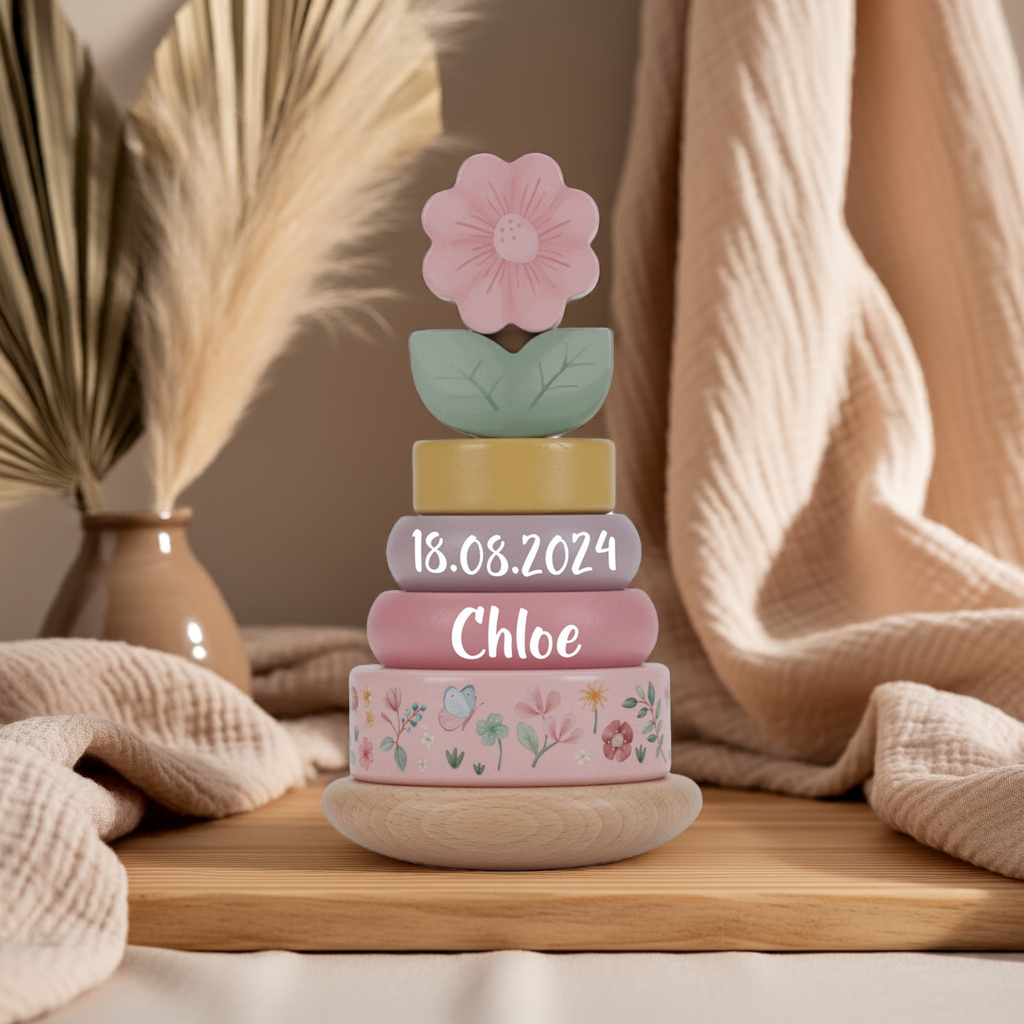 Wooden stacking tower Fairy Garden "For birth"