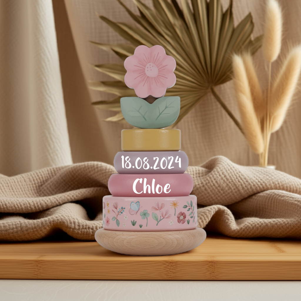 Wooden stacking tower Fairy Garden "For birth"