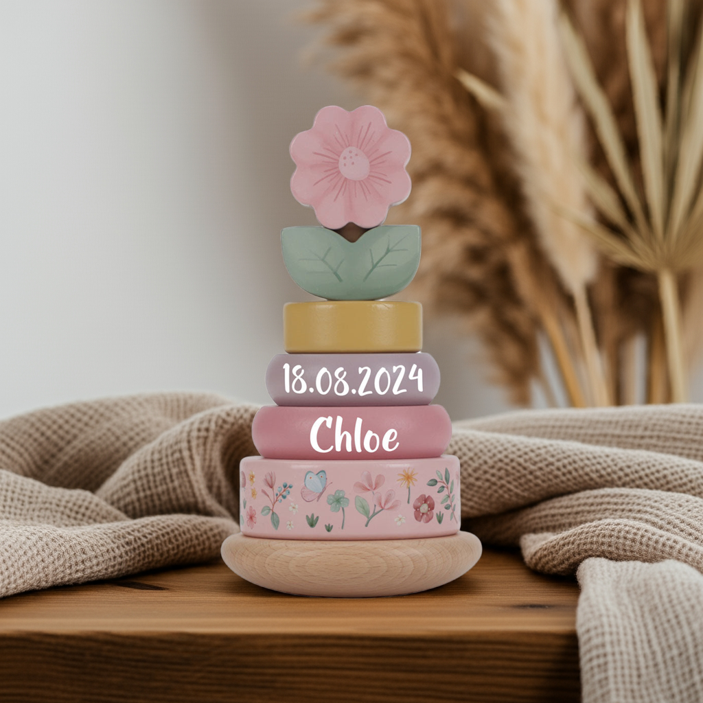 Wooden stacking tower Fairy Garden "For birth"