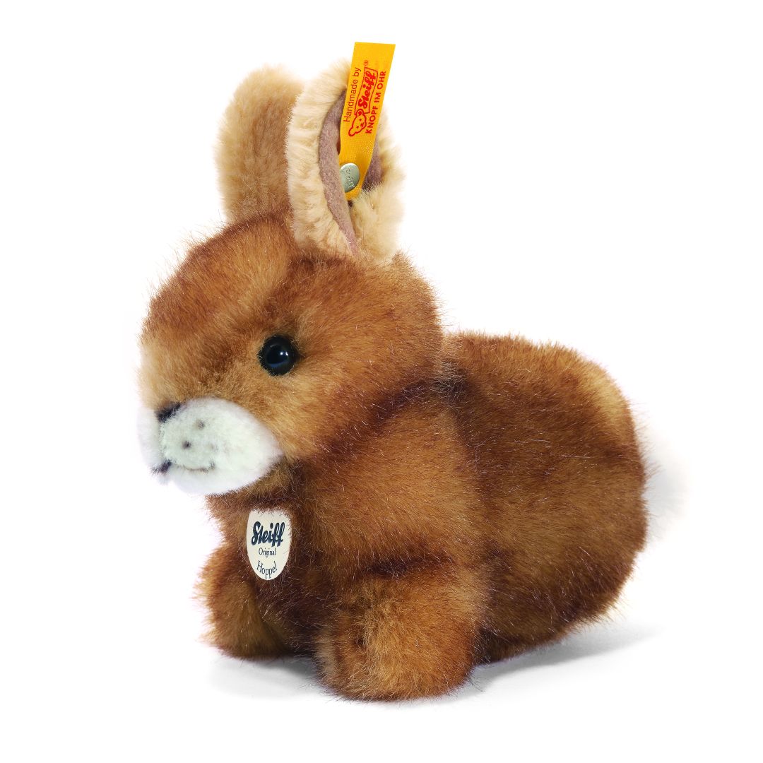 Cuddly toy Hoppel rabbit 14cm sitting, brown | Steiff