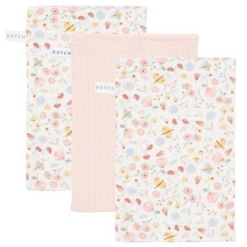 Waschhandschuhe Flowers & Butterflies / Pure Soft Pink | Little Dutch