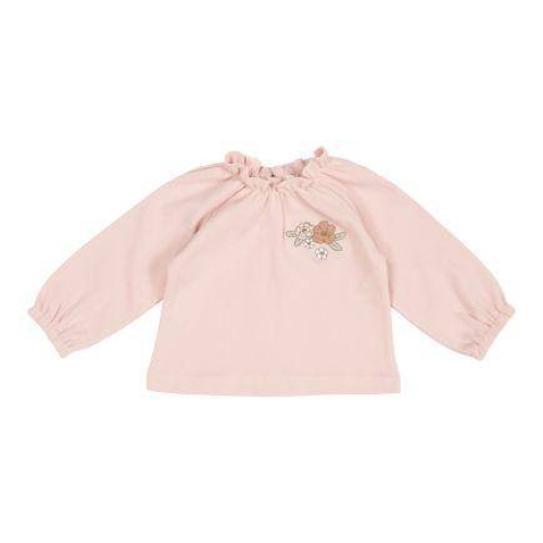 Langarm-Shirt mit Stickerei Vintage Little Flowers, Soft Pink Größe 68 | Little Dutch