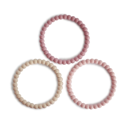 Beißring Perlen Armreif (Linen/Peony/Pale Pink) | Mushie