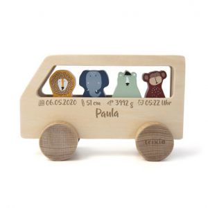 Bus mit Tieren Holz | Trixie personalisiert