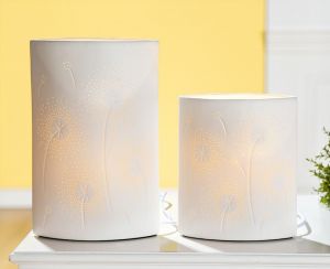 Lampe Blumen Prickellook, Porzellan weiß | Gilde