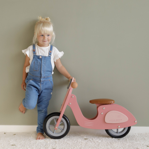 Laufrad Loop Scooter Holz, rosa Little Dutch