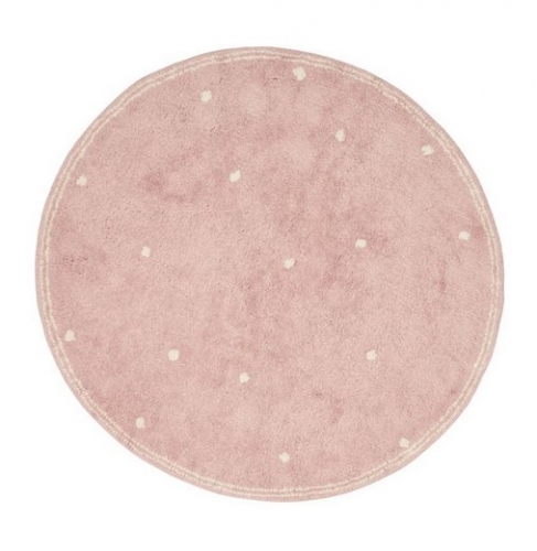 Teppich Pure Pink gepunktet Ø 110 cm | Little Dutch