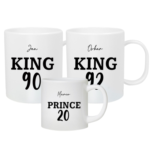 Kunststofftasse Set - King/Queen/Prince:ss | Schmatzepuffer