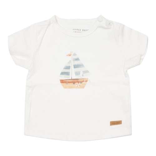 Kurzärmeliges T-Shirt Sailboat White, Größe 86 | Little Dutch