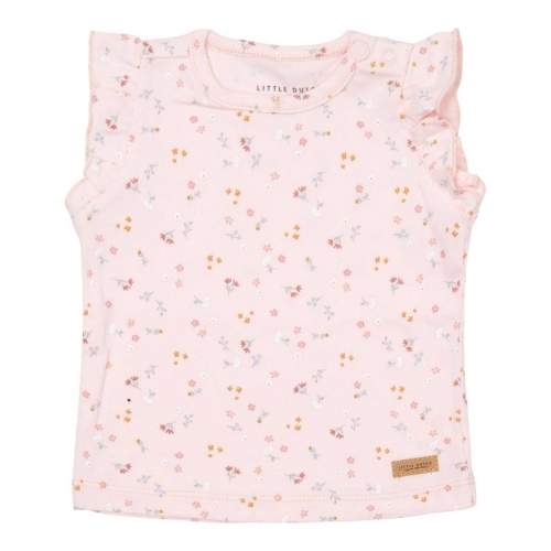Kurzärmeliges T-Shirt Little Pink Flowers, Größe 80 | Little Dutch