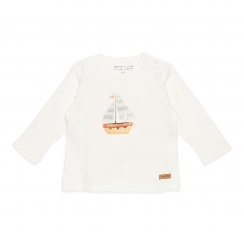 Langarm-Shirt Sailors Bay Sailboot White, Größe 50/56 | Little Dutch