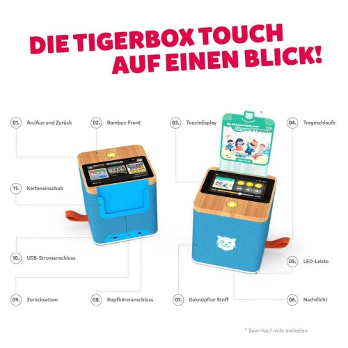 tigerbox TOUCH PLUS blau Bluetooth | by Schmatzepuffer "personalisierbar"