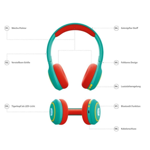 tigerbuddies Kopfhörer Bluetooth grün | tigerbox touch plus geeignet