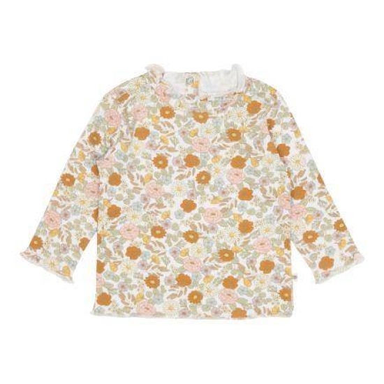 Langarm-Shirt mit Rüschen Vintage Little Flowers, Größe 62 | Little Dutch