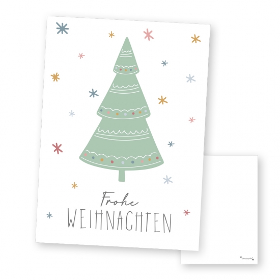 Grußkarte "Fröhliche Weihnachten" - Baum