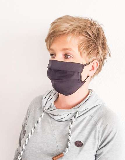 Mund Nase Maske 2-lagig Behelfsmasken waschbar aus 100% Baumwolle OEKO-TEX® schwarz 4,90 €/Stk | by Schmatzepuffer® online kaufen