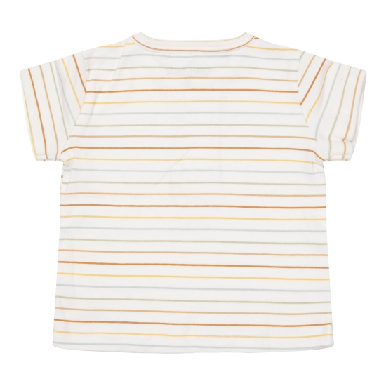 Kurzärmeliges T-Shirt Vintage Sunny Stripes, Größe 62 | Little Dutch