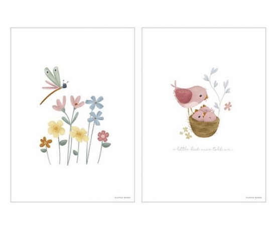 Poster A3 Little Pink Flowers | Little Dutch